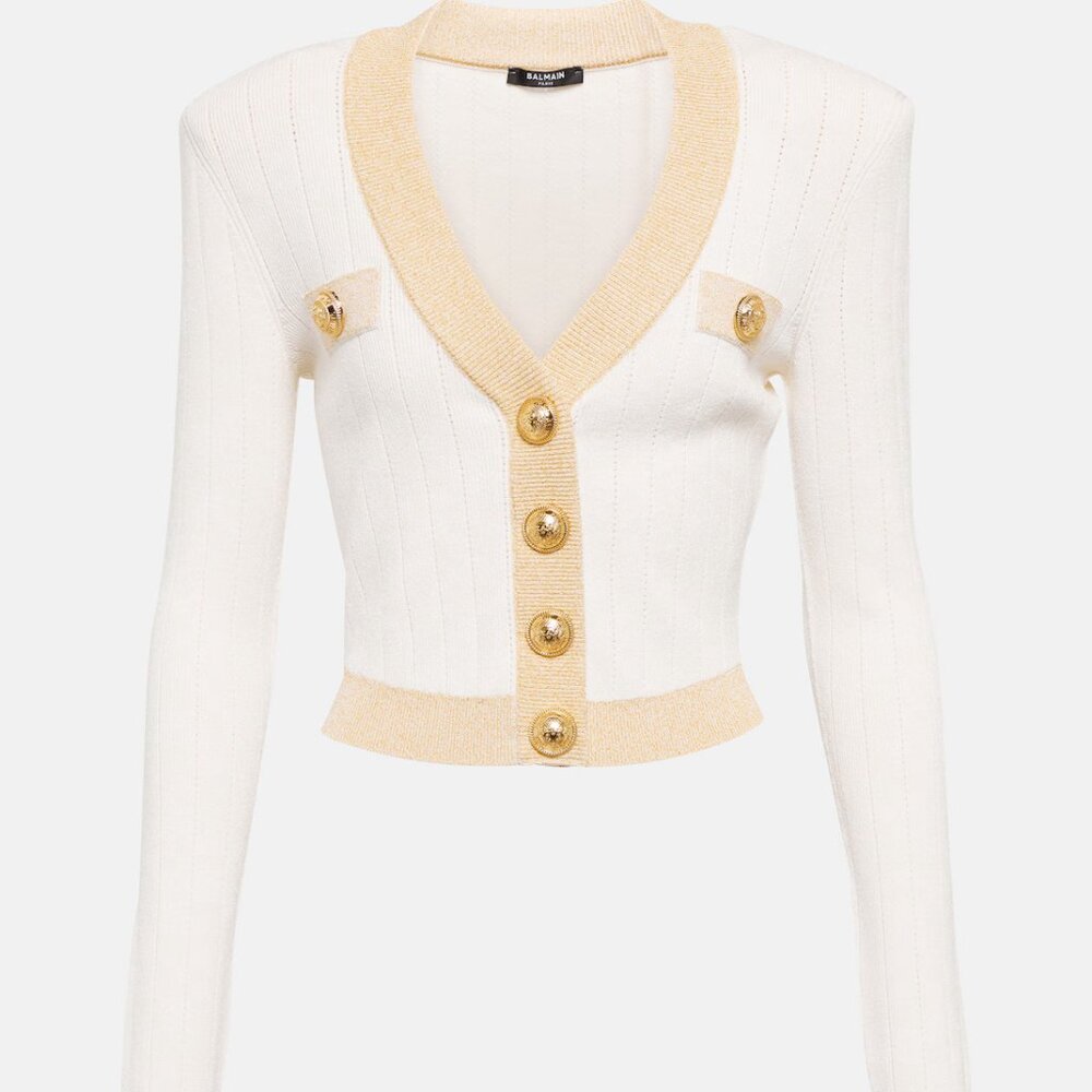 Balmain Metallic Knit Cardigan